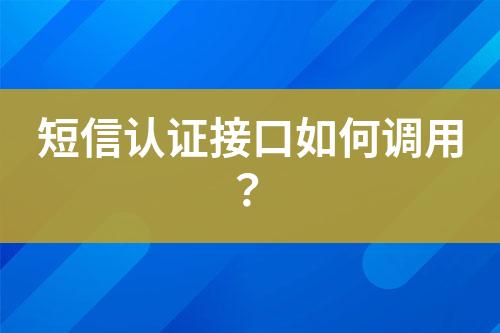 短信認(rèn)證接口如何調(diào)用？