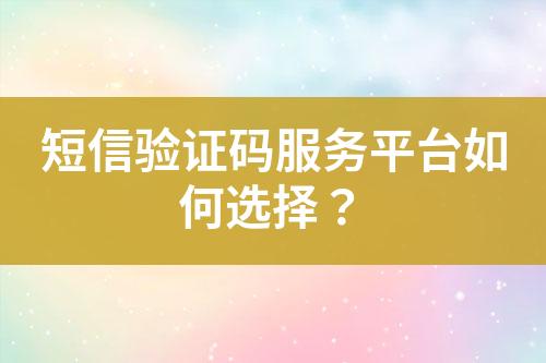 短信驗(yàn)證碼服務(wù)平臺(tái)如何選擇？