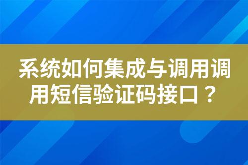 系統(tǒng)如何集成與調(diào)用調(diào)用短信驗(yàn)證碼接口?